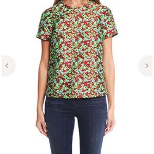 Elizabeth and James Multicolor Floral Short Sleeve Top size O